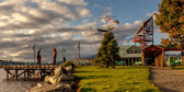 A shot of Harbour Quay in Port Alberni in the golden evening light.